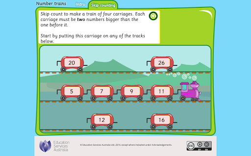 Number trains: skip counting