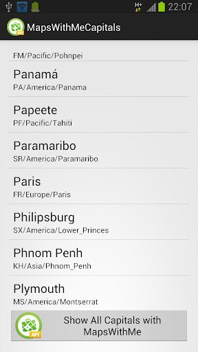 World Capitals on offline maps