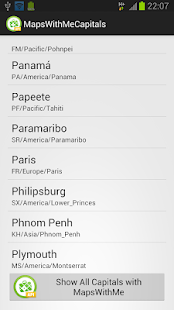 World Capitals on offline maps