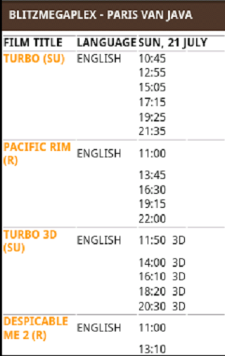 Schedule Blitz PVJ Bandung