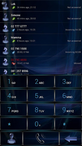 Dialer GlassBlue Metal theme