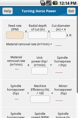 Turning Horsepower Calculator