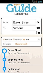 Screenshot dell'applicazione Android LONDON SUBWAY GUIDE PRO
