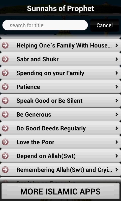 Sunnahs of Prophet Muhammad(Pb Screen 3
