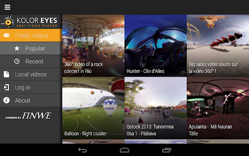 Kolor Eyes 360° video player - screenshot thumbnail