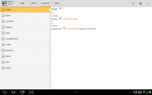 English<>Polish Dictionary TR Screenshots 9