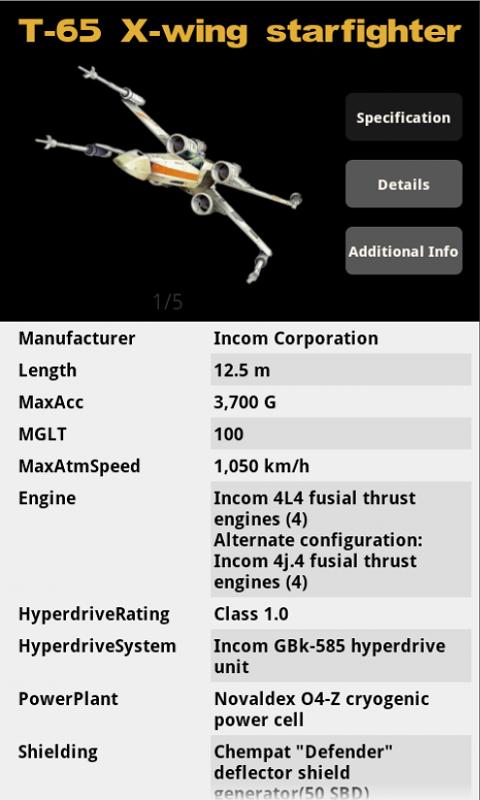 Star Wars Ships Databank Screen 3