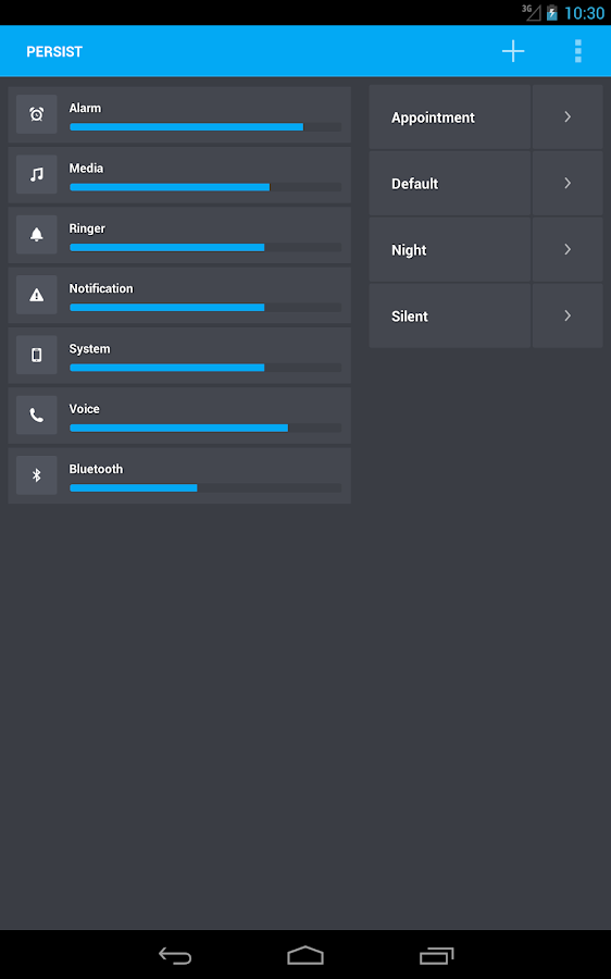 Persist +, Volume Control - screenshot