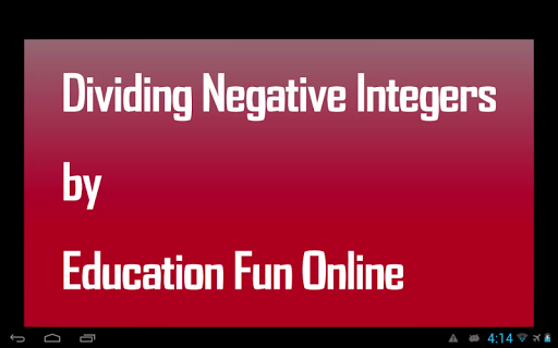 Dividing Negative Integers