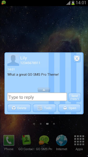 【免費通訊App】GO SMS Theme Candy Blue-APP點子