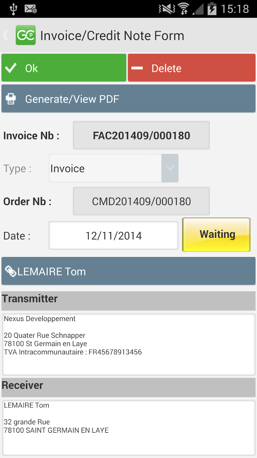 Invoice,Quote,Order,Supplier Screen 2