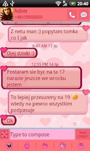 GO SMS Pro Pink Hearts Theme - screenshot thumbnail