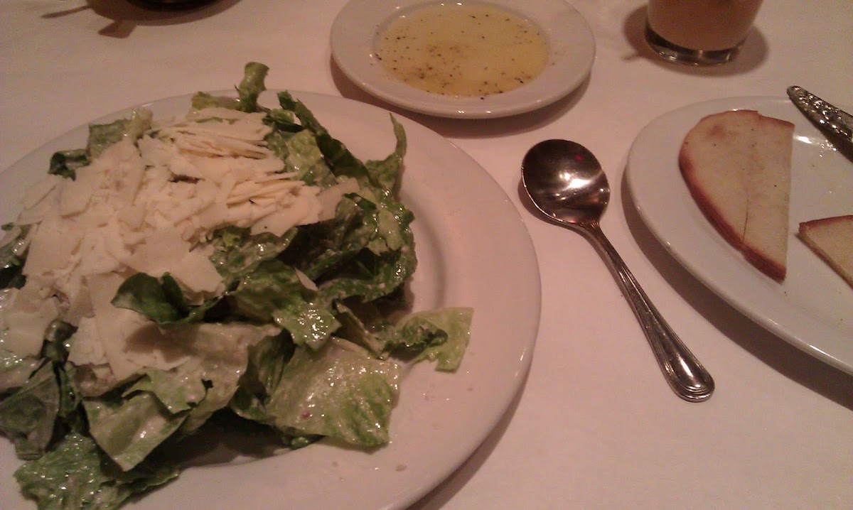 Caesar salad and GF flatbread