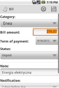 Bills reminder PRO  v1.1.0