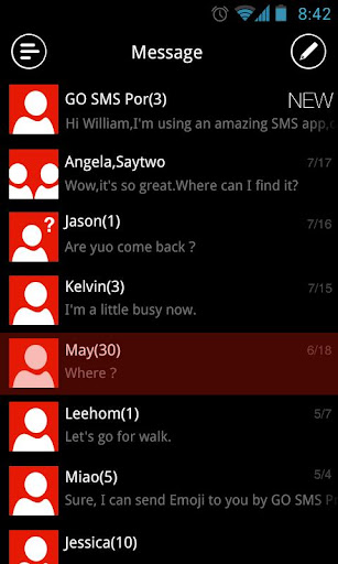 GOSMS WP8 Red Theme