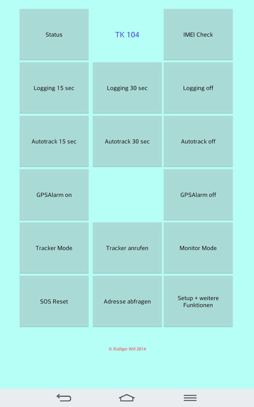 TK 104 SMS Codes versenden Screen 1