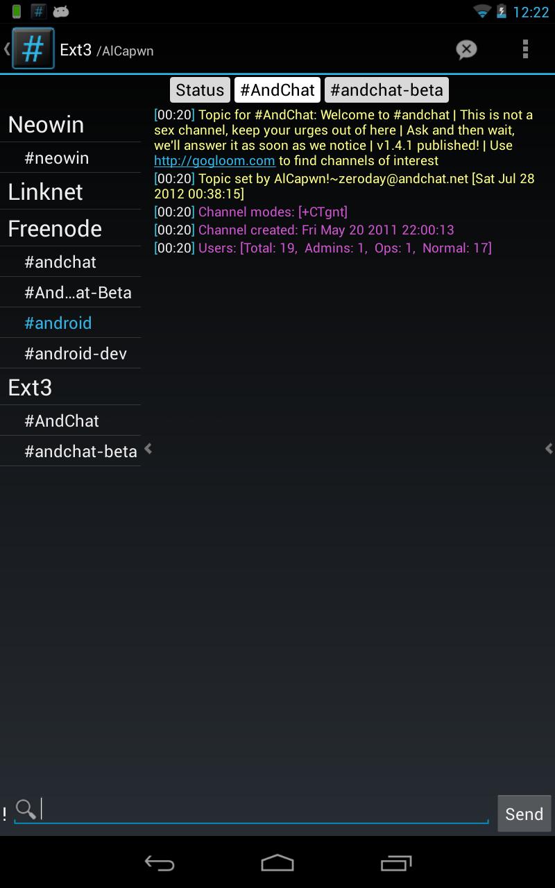 AndChat (Donate) Screen 1