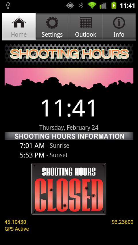 Shooting Hours Sunrise Sunset Screen 1