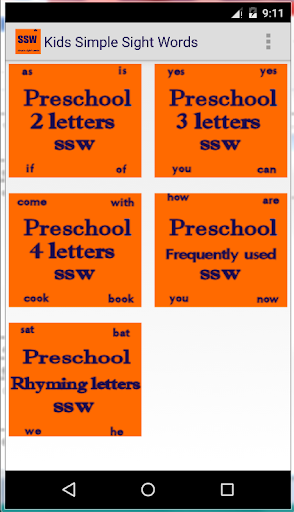 Kids Simple Sight Words