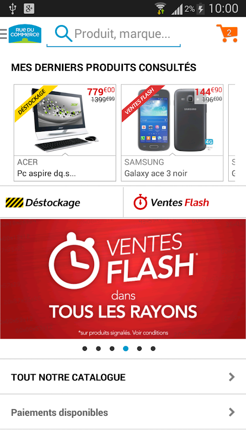 Android application Rue du Commerce screenshort
