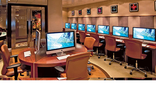 Enrichment-Entertainment-Computer-University-at-Sea-on-Crystal-Symphony - Take advantage of big, beautiful iMacs featuring 27-inch screens at the Computer University @ Sea on board the Crystal Symphony.