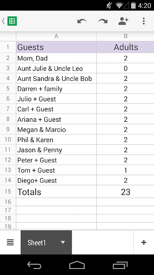  Google Sheets- screenshot thumbnail 