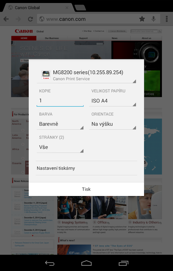 Canon print service aplikace pro android ve slu b google play