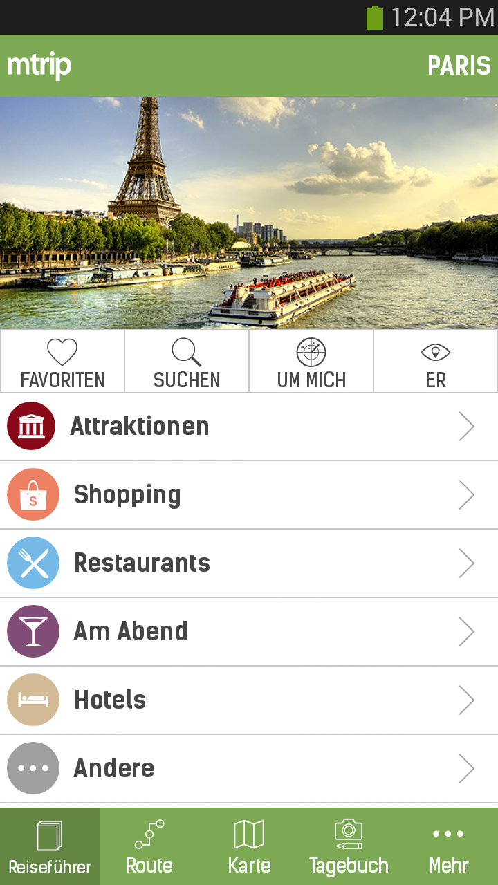 Android application Paris Travel Guide – mTrip screenshort