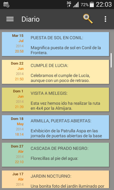 Android application My Personal Agenda screenshort