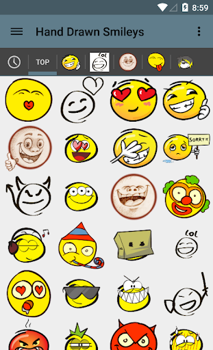 Hand Drawn Smileys for chat