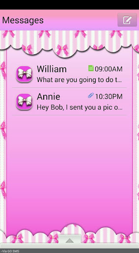 PinkBows GO SMS THEME