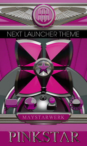 Next Launcher theme Pink Star