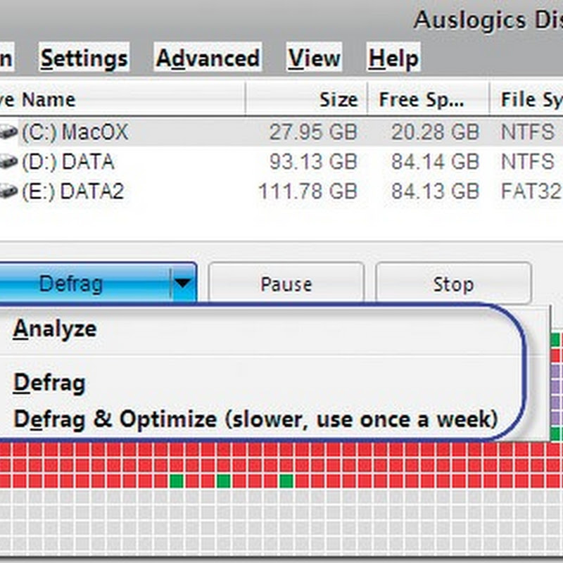 Giải phân mảnh với Auslogics Disk Defrag