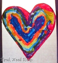 melted crayon heart