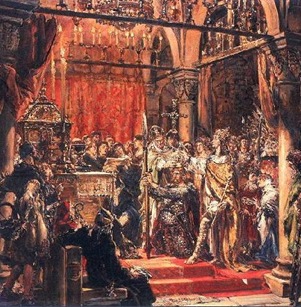 Coronación de Boleslao el Bravo primer Rey de Polonia 1001 Jan Matejko