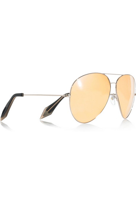 [Victoria Beckham 18-karat rose gold mirrored aviator sunglasses[3].jpg]