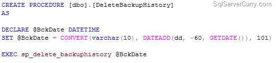automate sp_delete_backuphistory