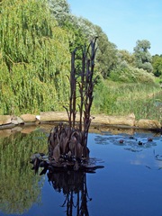Herons - moving sculpture at Arrow Valley Lake Visitors Centre