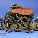 Dark Mechanicus Protectors and Stalker Plague Marines and Rhino 1.jpg