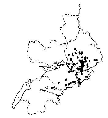 [Distribution of inscriptions on solid rock] 