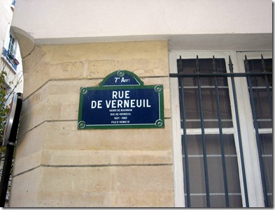 Rue de Verneuil sign