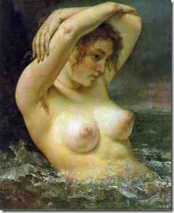 Mujer en las olas - Gustave Coubert