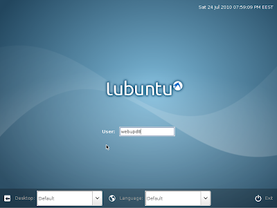 Lubuntu 10.10 LXDM login screen