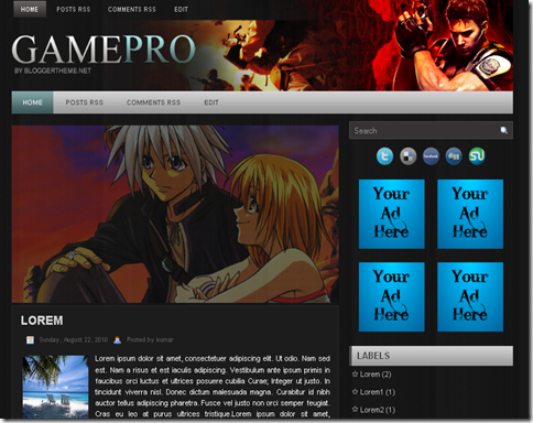 Game Pro Blogger Template
