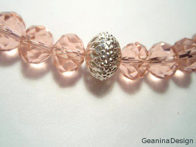 Colier din cristale Swarovski roz, GeaninaDesign.