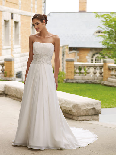 Strapless Plain Bridal Wedding Dress