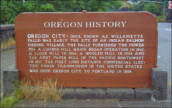 Oregon City Falls Marker