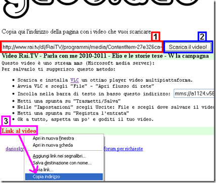 da rai.tv con vlc scarica