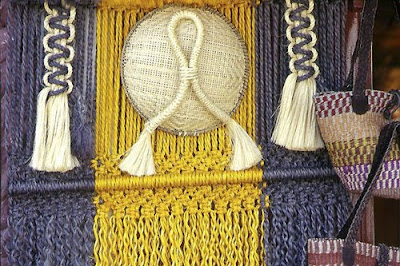 artesanato em palha de sisal e taquara