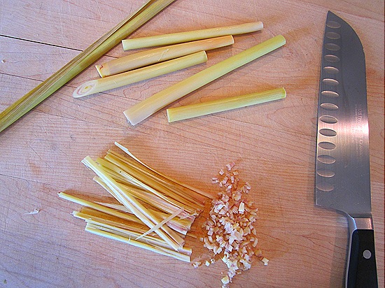 Finely Chopping the Lemongrass